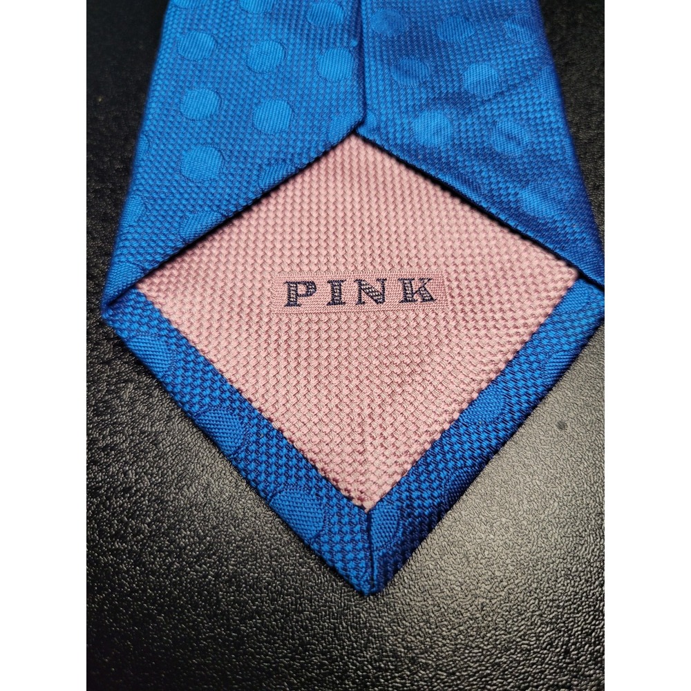 Thomas Pink Men's‎ Necktie Blue Polka Dot Silk 3.25" x 58" Excellent - Picture 2 of 5
